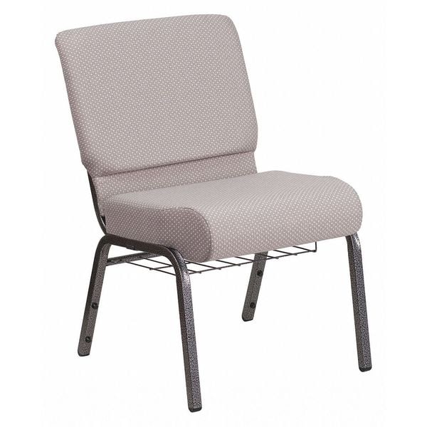 Flash Furniture Hercules Church Chair, Gray Back, 21-1/4 in W 25" L 33" H, Fabric Seat - FD-CH0221-4-SV-GYDOT-BAS-GG