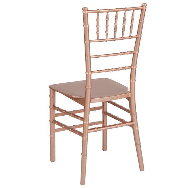 Flash Furniture Hercules Rose Gold Resin Chiavari Chair, 35" H, Hercules Series - LE-ROSE-M-GG