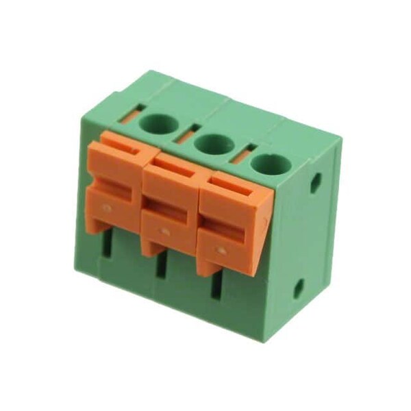 Fci Fixed Terminal Blocks Ha - 5.0 - 3P Screwless   Green Body @ Mark 180D - 20020303-G031B01LF