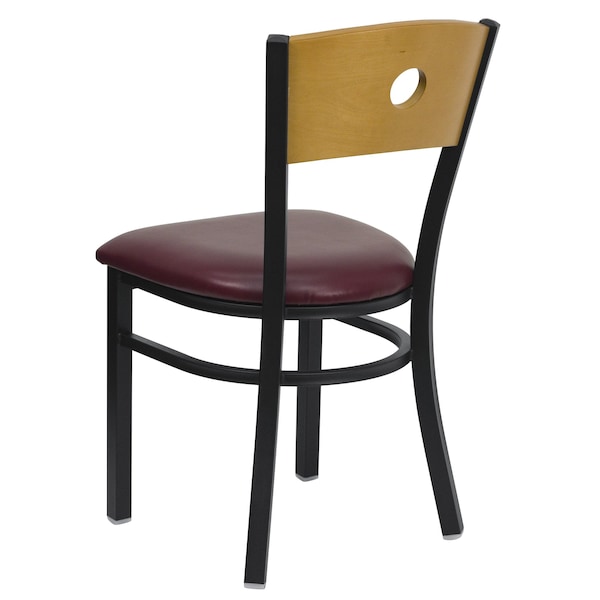 Flash Furniture Hercules Restaurant Chair, 16-1/4 in W 21-1/2" L 32-3/4" H, Vinyl Seat - XU-DG-6F2B-CIR-BURV-GG