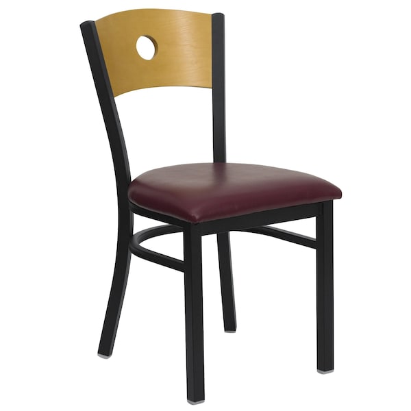Flash Furniture Hercules Restaurant Chair, 16-1/4 in W 21-1/2" L 32-3/4" H, Vinyl Seat - XU-DG-6F2B-CIR-BURV-GG
