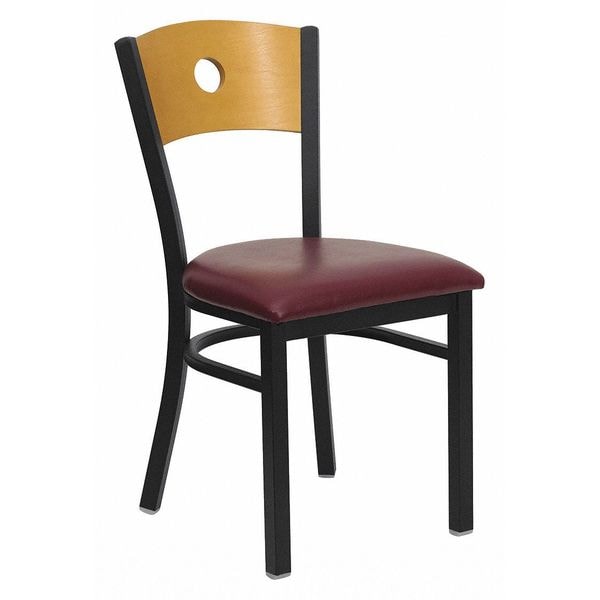 Flash Furniture Hercules Restaurant Chair, 16-1/4 in W 21-1/2" L 32-3/4" H, Vinyl Seat - XU-DG-6F2B-CIR-BURV-GG