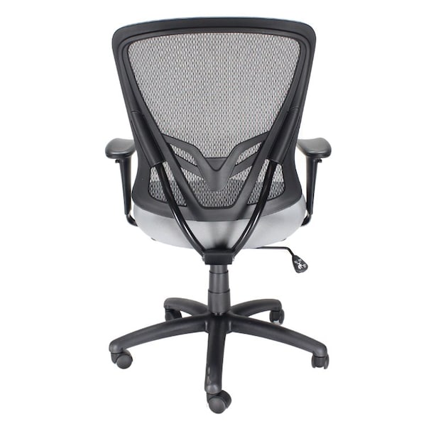 We'Re It We're it, Zapp Series Black Mesh Back Adjustable Task Chair with Grey Fabric Seat and Black Frame - OFD500F-GRY