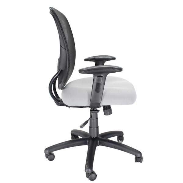 We'Re It We're it, Zapp Series Black Mesh Back Adjustable Task Chair with Grey Fabric Seat and Black Frame - OFD500F-GRY