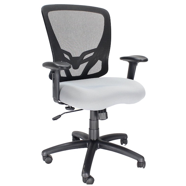 We'Re It We're it, Zapp Series Black Mesh Back Adjustable Task Chair with Grey Fabric Seat and Black Frame - OFD500F-GRY