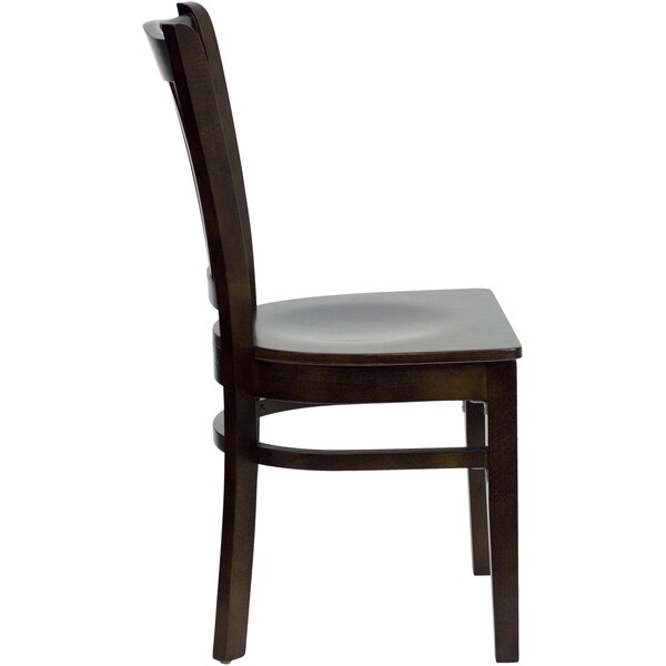 Flash Furniture HERCULES Series Vertical Slat Back Walnut Wood Restaurant Chair - 2-XU-DGW0008VRT-WAL-GG