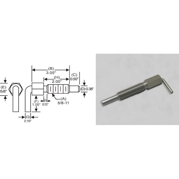 S & W Manufacturing L-Handle, Non Lock Nose P, 5/8-11", 2" - LNS-7
