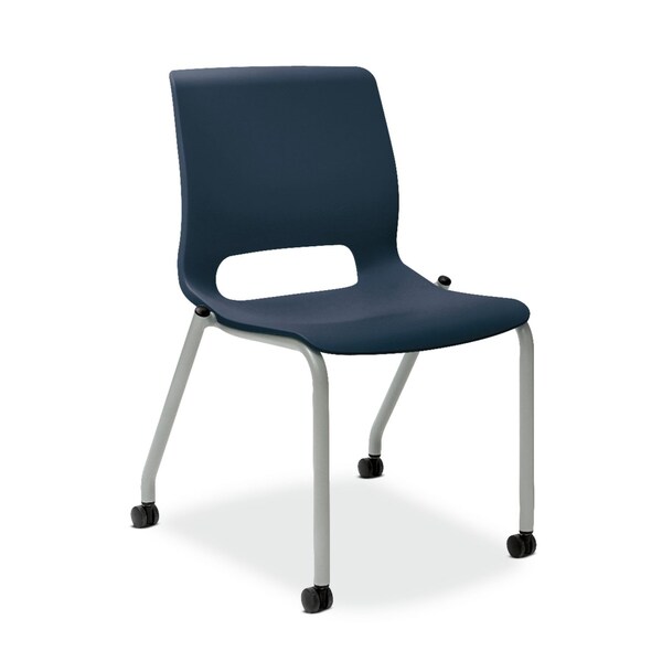 Hon Motivate Four-Leg Stacking Chair, Up to 300 lbs, 18 in. Seat Height, 2PK - HMG1.N.S.RE.PLAT