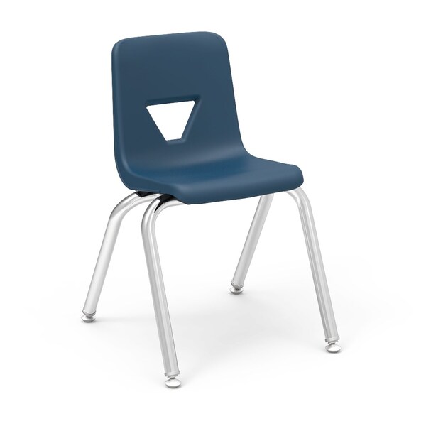 Virco 2000 Series 14" Classroom Chair, Kindergarten - 2nd Grade with Nylon Glides - Navy Seat - 2014