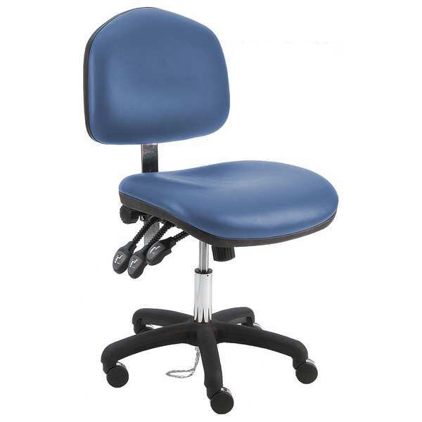 Benchpro Ergonomic Chair Ergonomic Chair, 17" to 22" Height, Vinyl, Blue - WNS-DCRB-TLC-WW-BLUE