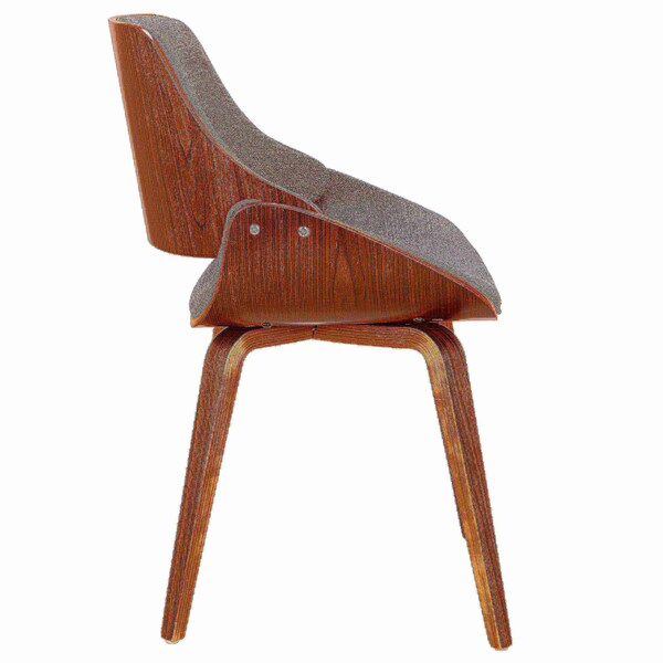 Lumisource Fabrizzi Dining/Accent Chair in Walnut and Grey Fabric - CH-FBZZNL WL+GY