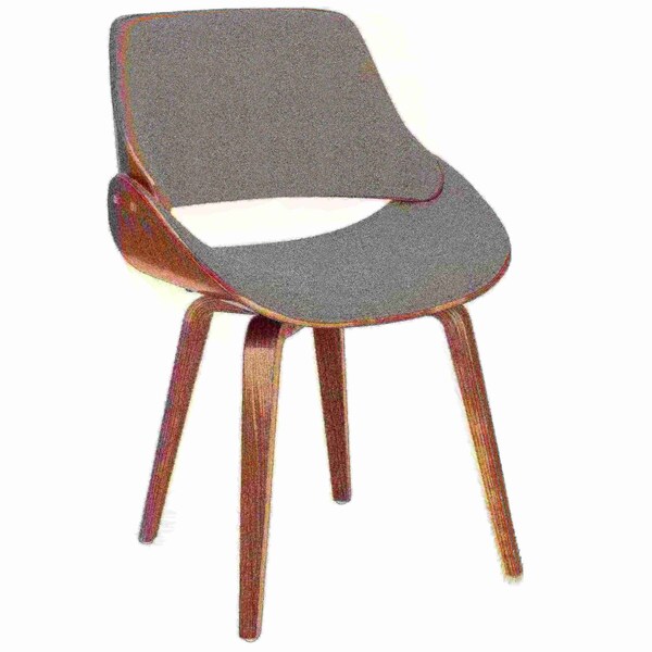 Lumisource Fabrizzi Dining/Accent Chair in Walnut and Grey Fabric - CH-FBZZNL WL+GY