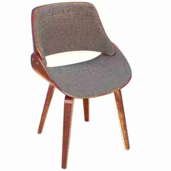 Lumisource Fabrizzi Dining/Accent Chair in Walnut and Grey Fabric - CH-FBZZNL WL+GY