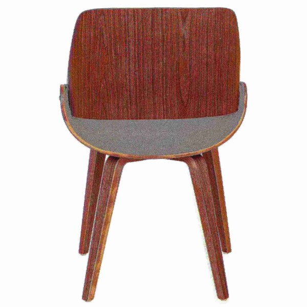 Lumisource Fabrizzi Dining/Accent Chair in Walnut and Grey Fabric - CH-FBZZNL WL+GY