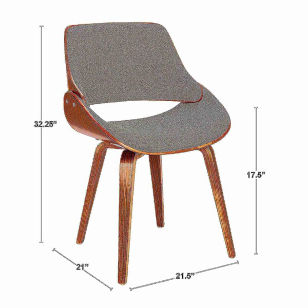 Lumisource Fabrizzi Dining/Accent Chair in Walnut and Grey Fabric - CH-FBZZNL WL+GY
