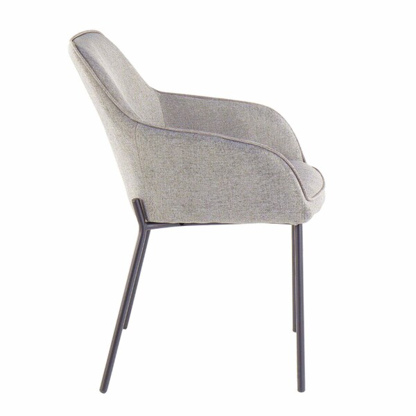 Lumisource Daniella Dining Chair in Black Metal and Grey Fabric, PK 2 - DC-DANIELLA BKGY2