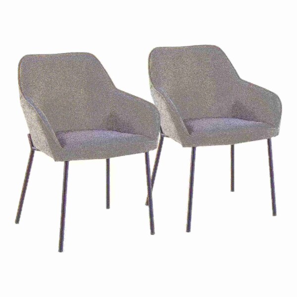 Lumisource Daniella Dining Chair in Black Metal and Grey Fabric, PK 2 - DC-DANIELLA BKGY2
