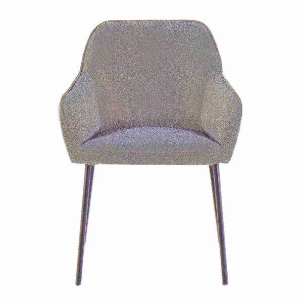 Lumisource Daniella Dining Chair in Black Metal and Grey Fabric, PK 2 - DC-DANIELLA BKGY2