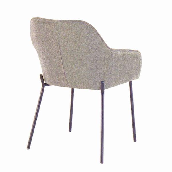 Lumisource Daniella Dining Chair in Black Metal and Grey Fabric, PK 2 - DC-DANIELLA BKGY2