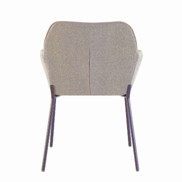 Lumisource Daniella Dining Chair in Black Metal and Grey Fabric, PK 2 - DC-DANIELLA BKGY2