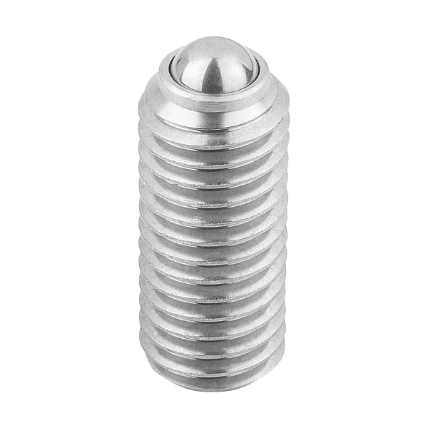 Kipp Spring Plunger Standard Spring Force D=1/4-20 L=15, Stainless Steel, Ball Stainless Steel - K0316.A2