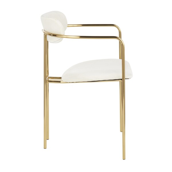 Lumisource Demi Chair in Gold Metal and Cream Velvet, PK 2 - CH-DEMI AUVCR2