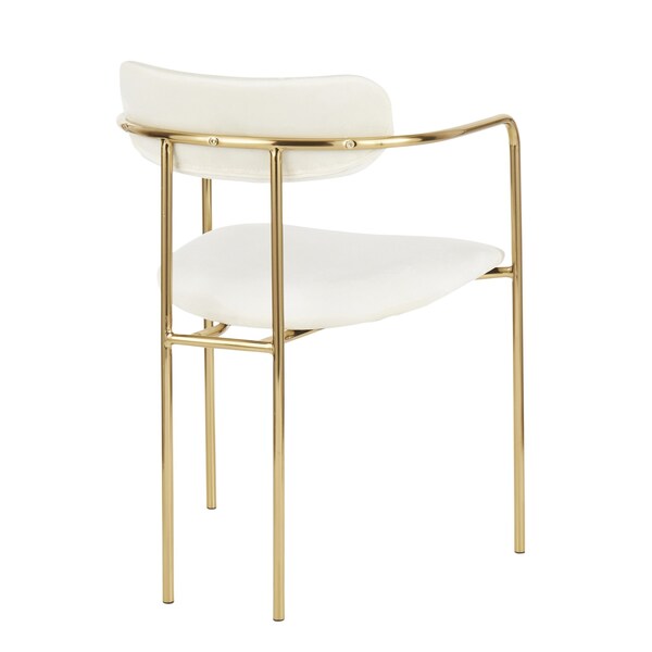 Lumisource Demi Chair in Gold Metal and Cream Velvet, PK 2 - CH-DEMI AUVCR2