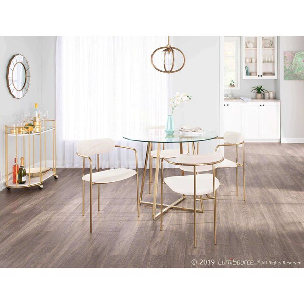 Lumisource Demi Chair in Gold Metal and Cream Velvet, PK 2 - CH-DEMI AUVCR2