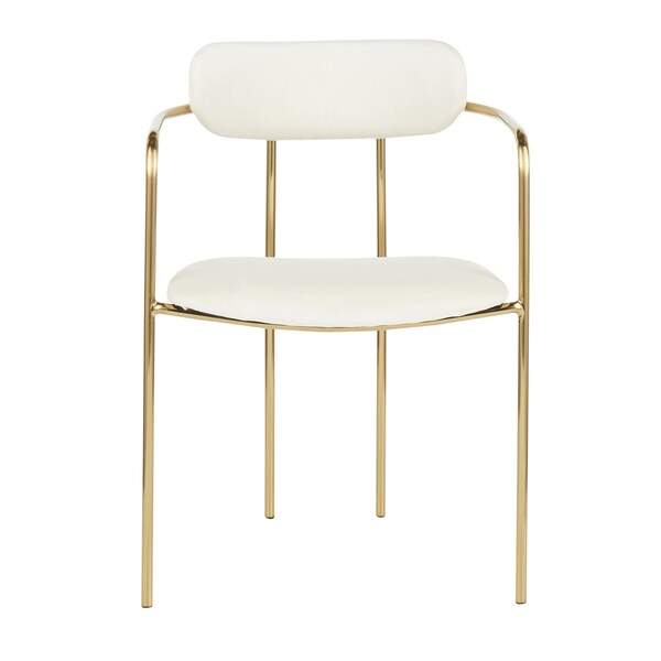 Lumisource Demi Chair in Gold Metal and Cream Velvet, PK 2 - CH-DEMI AUVCR2
