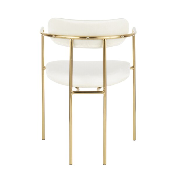 Lumisource Demi Chair in Gold Metal and Cream Velvet, PK 2 - CH-DEMI AUVCR2