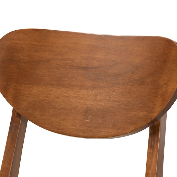 Baxton Studio Damara Mid-Century Modern Sand Fabric and Walnut Brown Finished Wood 2-Piece Dining Chair Set - 183-11646-ZORO