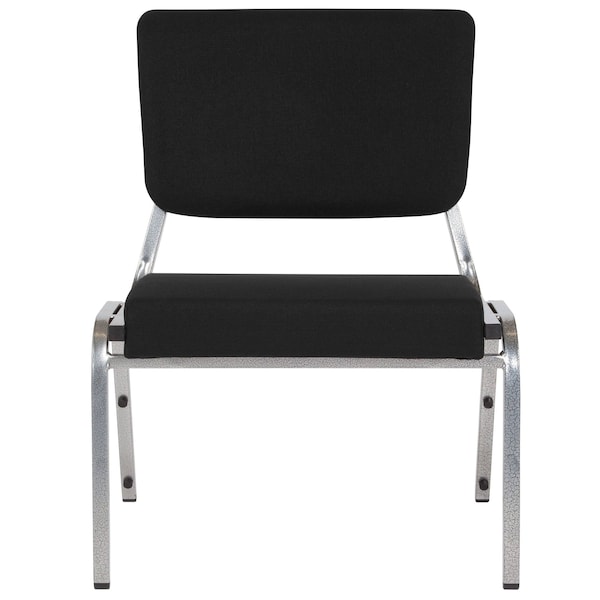 Flash Furniture 4 Pack HERCULES Series 1000 lb. Rated Black Antimicrobial Fabric Bariatric Medical Reception Chair with 3/4 Panel Back - 4-XU-DG-60442-660-2-BK-GG
