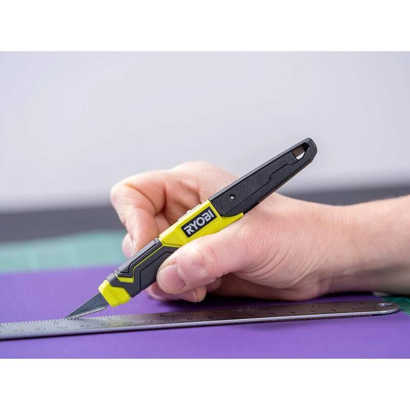 RYOBI Quick Change Hobby Knife with #11 Steel Precision Hobby Knife Replacement Utility Knife Blades (5-Piece) - RHCKP04-RHCKB5011