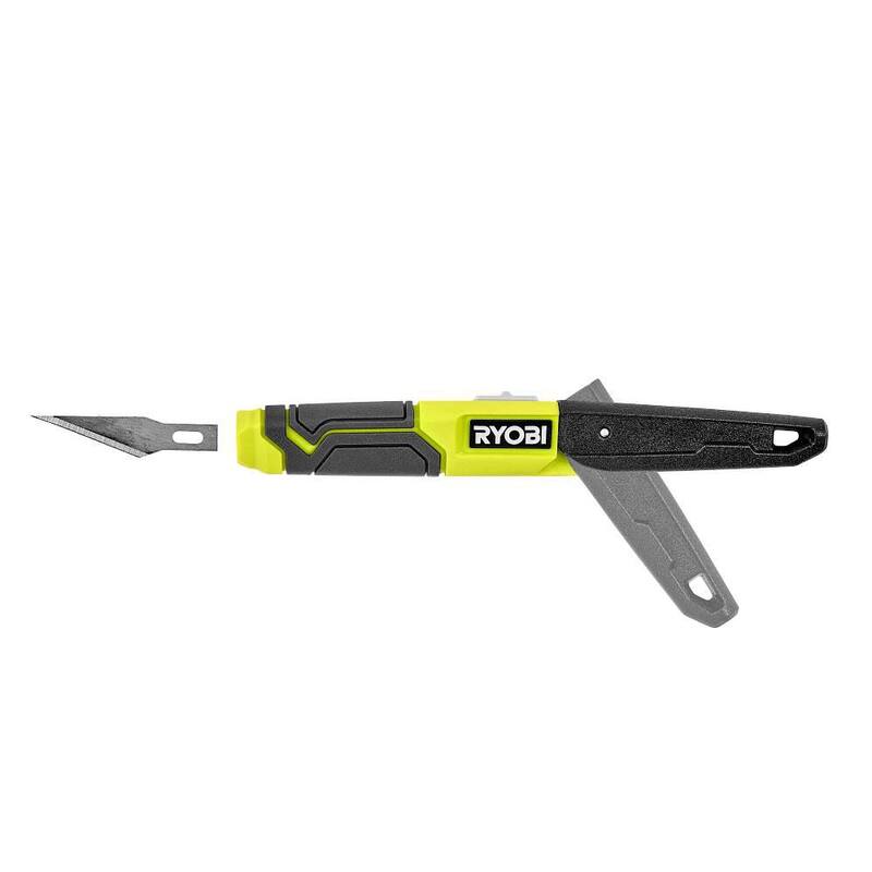 RYOBI Quick Change Hobby Knife with #11 Steel Precision Hobby Knife Replacement Utility Knife Blades (5-Piece) - RHCKP04-RHCKB5011
