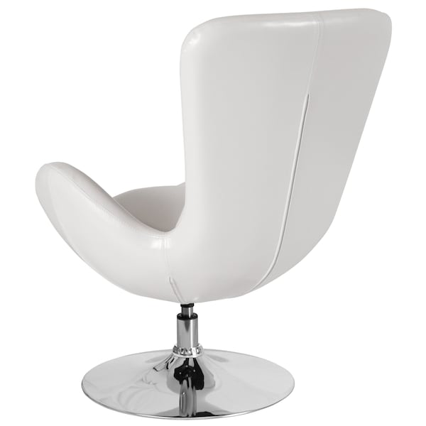 Flash Furniture Egg Side Reception Chair, White LeatherSoft Seat, 30 W 30" L 38 H, Integrated Curved - CH-162430-WH-LEA-GG