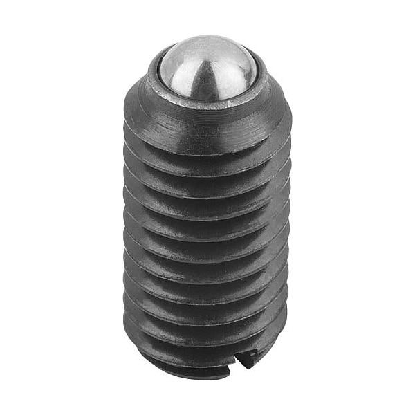 Kipp Spring Plunger, Standard Spring Force D=M16 L=24, Steel, Comp: Ball Steel - K0309.16