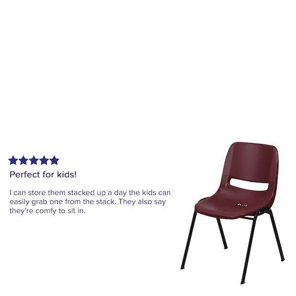 Flash Furniture Burgundy Plastic Stack Chair - 5-RUT-EO1-BY-GG