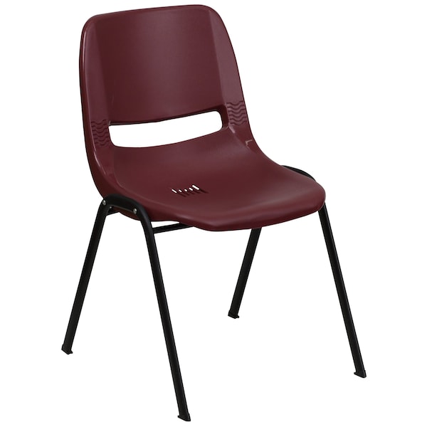 Flash Furniture Burgundy Plastic Stack Chair - 5-RUT-EO1-BY-GG