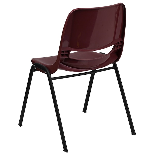 Flash Furniture Burgundy Plastic Stack Chair - 5-RUT-EO1-BY-GG