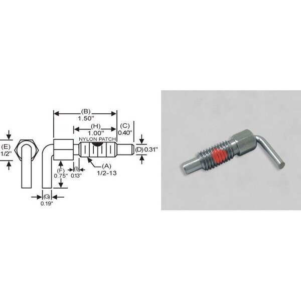 S & W Manufacturing L-Hdle Lck, Stl, Nose w/P, 1/2-13", 1" - LNW-4