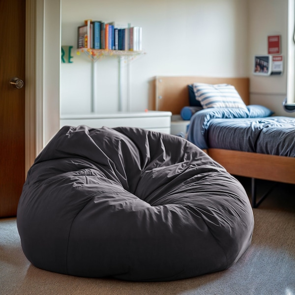 Flash Furniture Bean Bag Chair, Gray Back, 42 in W 42" L 19" H - DG-BEAN-LARGE-SOLID-GY-GG