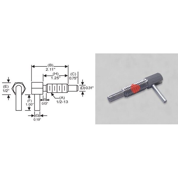S & W Manufacturing L-Hdle Lck, Stl, Nose w/P, 1/2-13", 1.25" - LLW-5