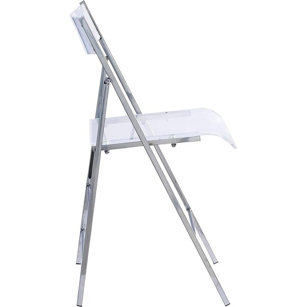 Isl Furnishings Kasper Flex Luxury Modern Folding Chairs Acrylic  Silver - CH43DC-1PK-AR01-PC10