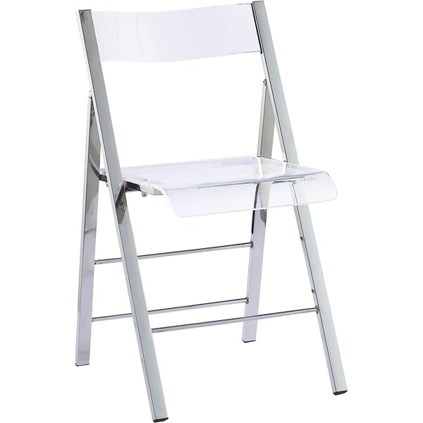 Isl Furnishings Kasper Flex Luxury Modern Folding Chairs Acrylic  Silver - CH43DC-1PK-AR01-PC10