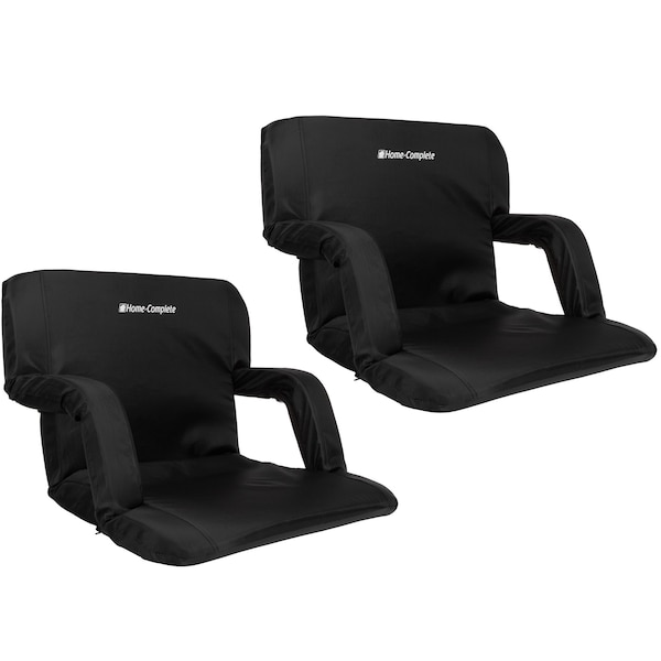 Home-Complete Set of 2 Wide Stadium Seats - Padded Back Support, Armrests, 6 Reclining Positions by, 2PK - 357154CAH