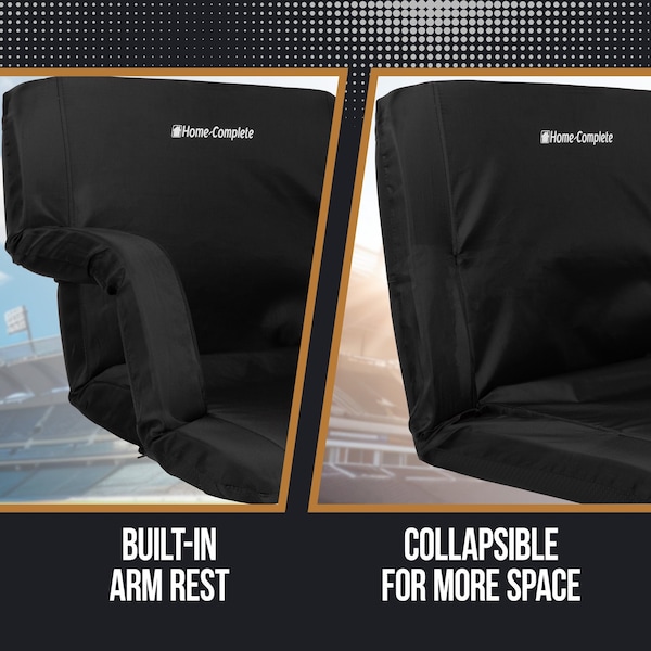 Home-Complete Set of 2 Wide Stadium Seats - Padded Back Support, Armrests, 6 Reclining Positions by, 2PK - 357154CAH