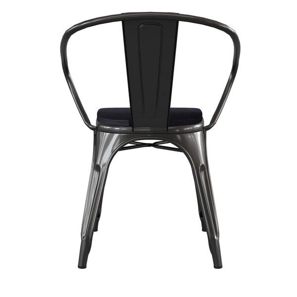 Flash Furniture Black Metal Stack Chair with Black Poly Resin Seat - CH-31270-BK-PL1B-GG