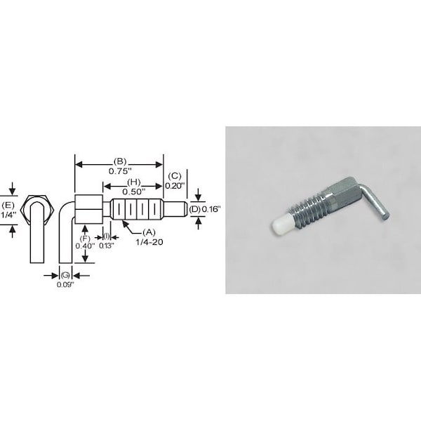 S & W Manufacturing L-Handle, Non Lck Nyl Nose, 1/4-20", 1/2" - NLN-0