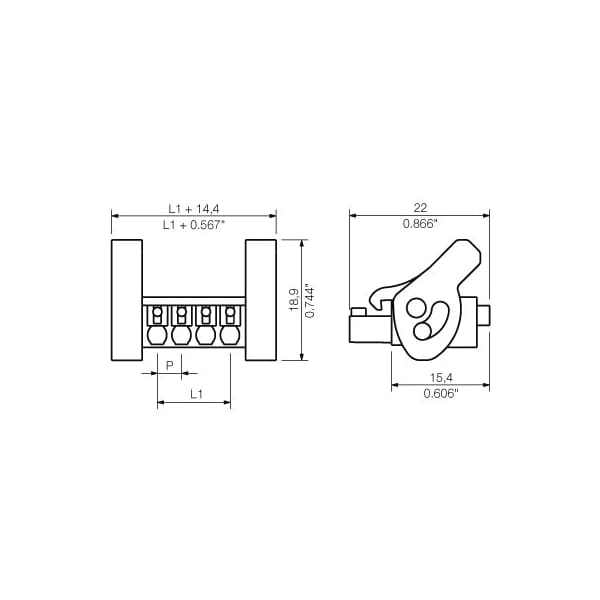 Weidmuller Barrier Strip Terminal Block, 1.5Mm2, 1 Row(S), 1 Deck(S) - 1972230000