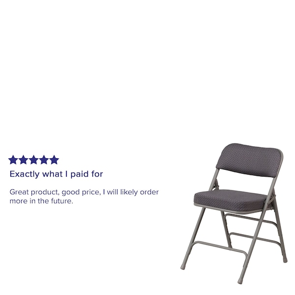 Flash Furniture Gray Fabric Folding Chair - AW-MC320AF-GRY-GG
